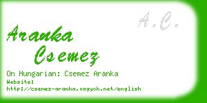 aranka csemez business card